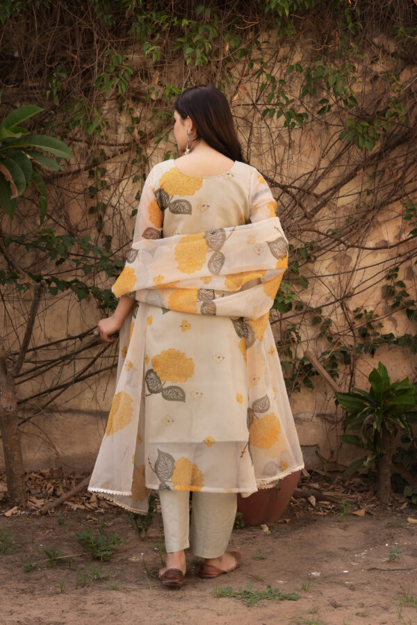 Yellow Sunshine A-Line Straight Kurta Set - Image 7