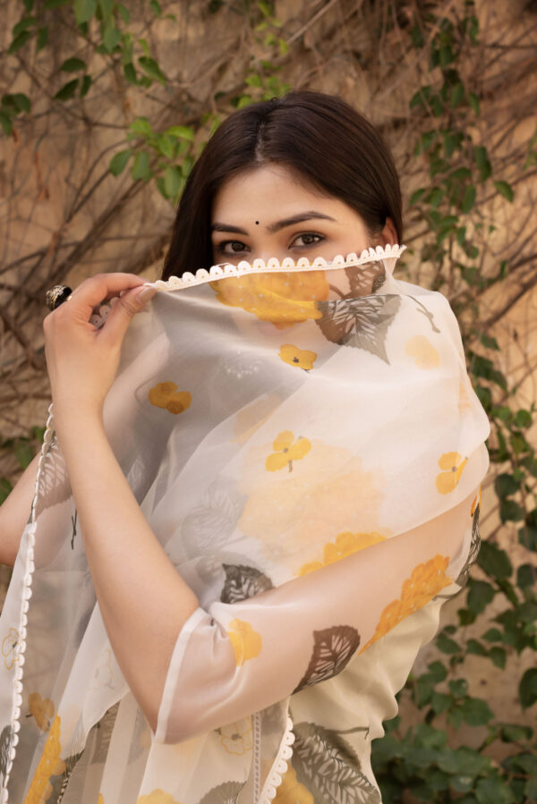 Yellow Sunshine A-Line Straight Kurta Set - Image 3
