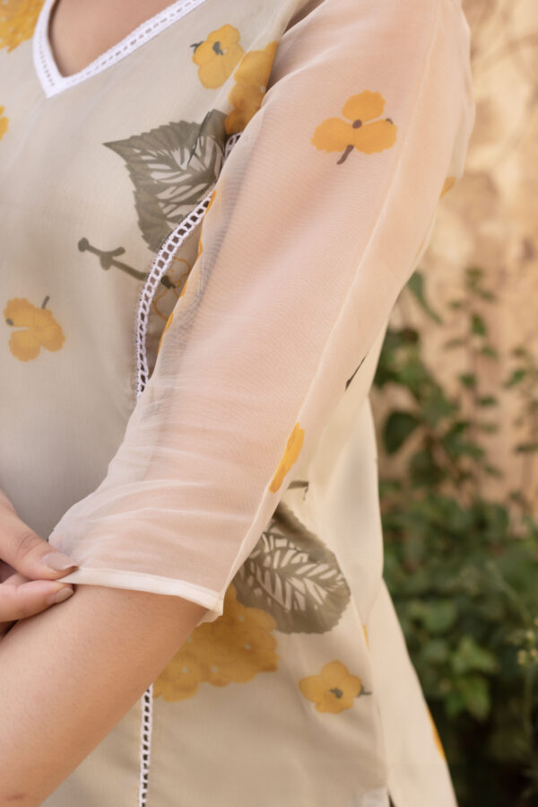 Yellow Sunshine A-Line Straight Kurta Set - Image 6