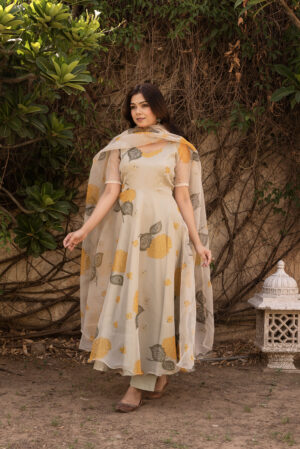 Yellow Sunshine Printed Anarkali Set