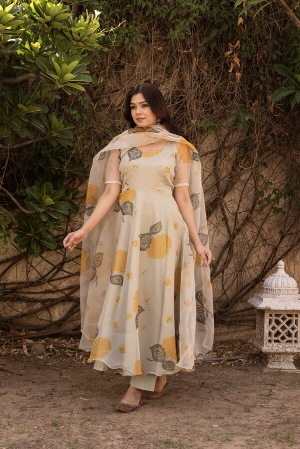 Yellow Sunshine Printed Anarkali Set