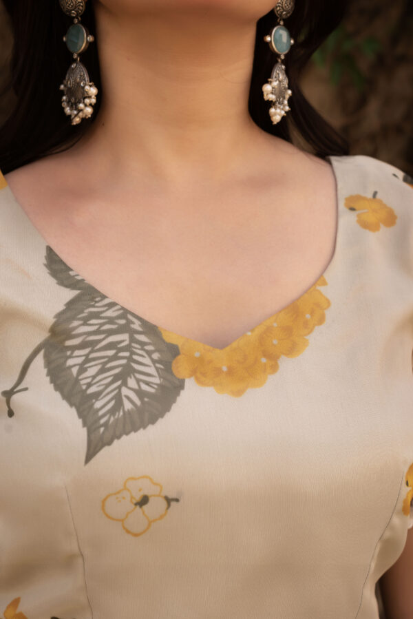 Yellow Sunshine Printed Anarkali Set - Image 6