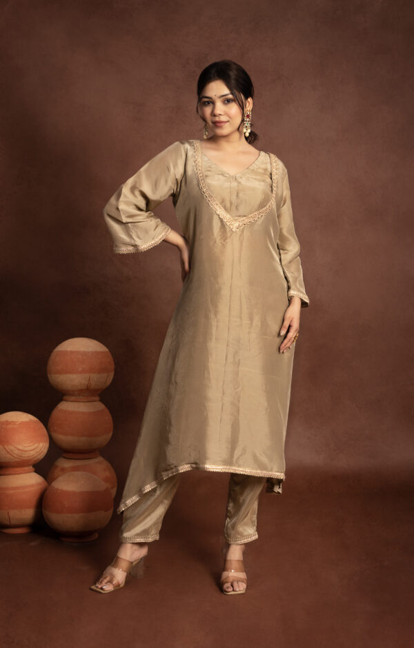 Tyohaar Beige Silk Noor Set - Image 4