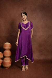Tyohaar Purple Silk Noor Set