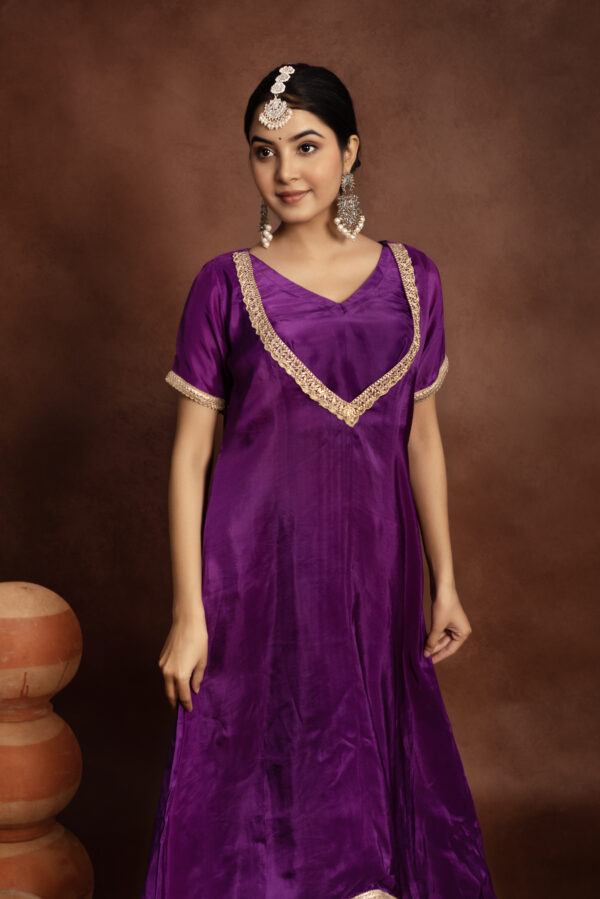 Tyohaar Purple Silk Noor Set - Image 3