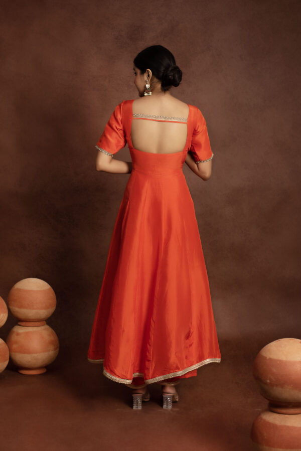 Tyohaar Orange Silk Anarkali Set - Image 8