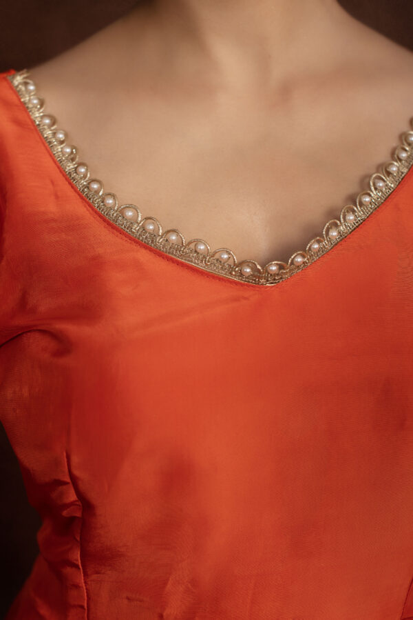 Tyohaar Orange Silk Anarkali Set - Image 7