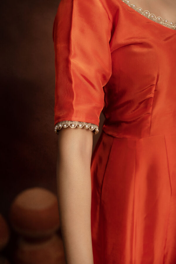 Tyohaar Orange Silk Anarkali Set - Image 6
