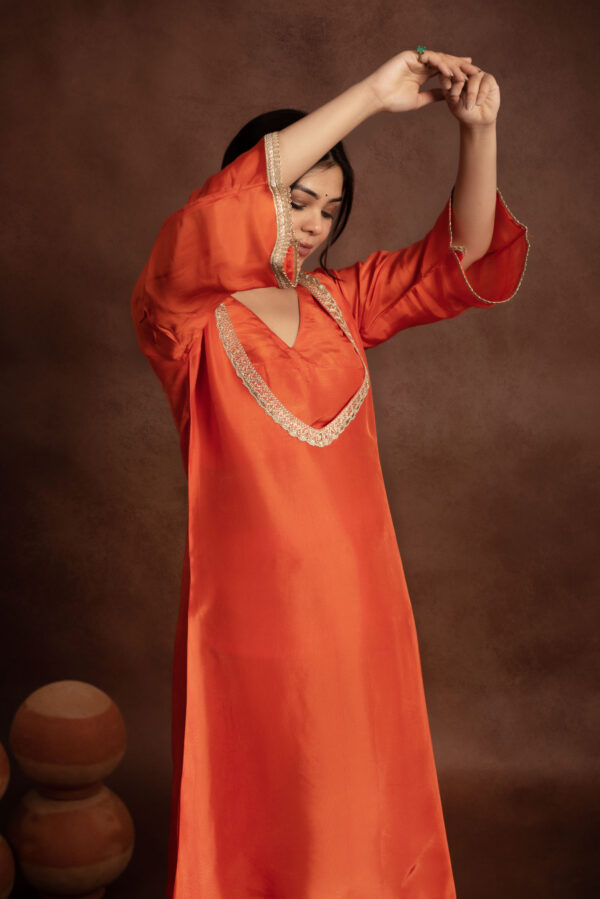 Tyohaar Orange Silk Noor Set - Image 3