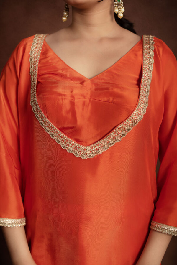 Tyohaar Orange Silk Noor Set - Image 4