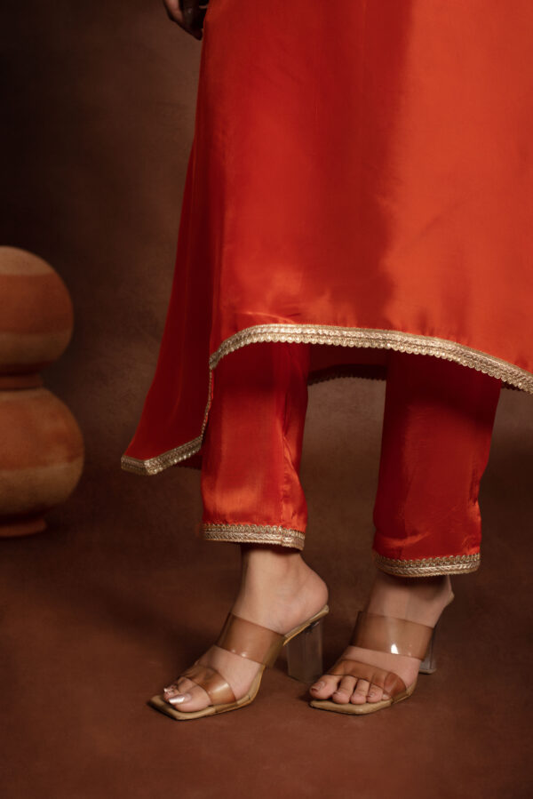 Tyohaar Orange Silk Noor Set - Image 5